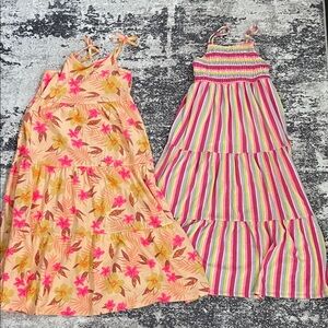 Cat & Jack Pink Floral and Striped Dresses